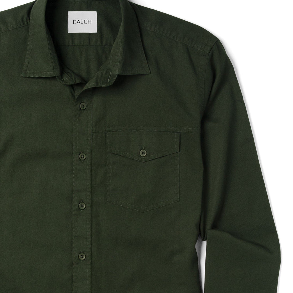 Author Casual Shirt – Dark Olive Green Cotton Twill