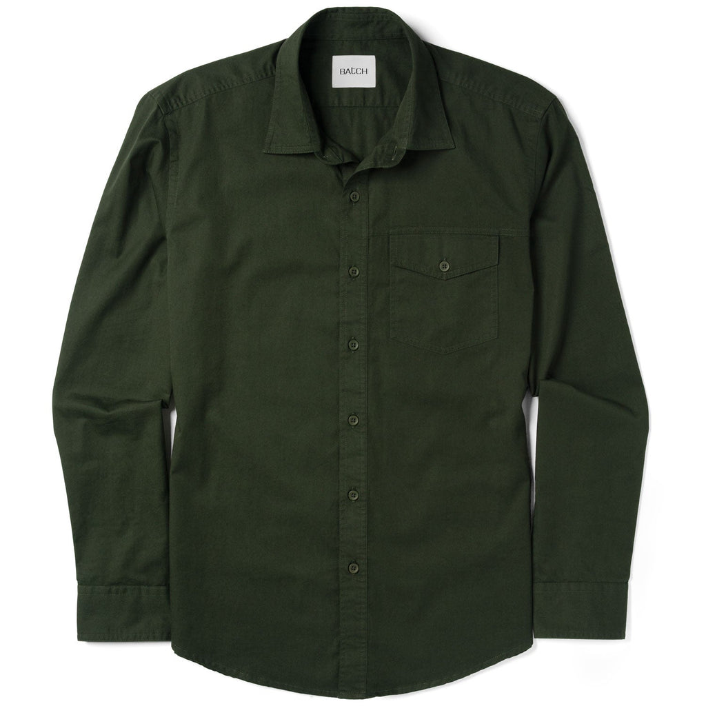 Author Casual Shirt – Dark Olive Green Cotton Twill