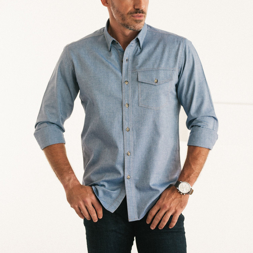 Author Casual Shirt – Harbor Blue Cotton Oxford
