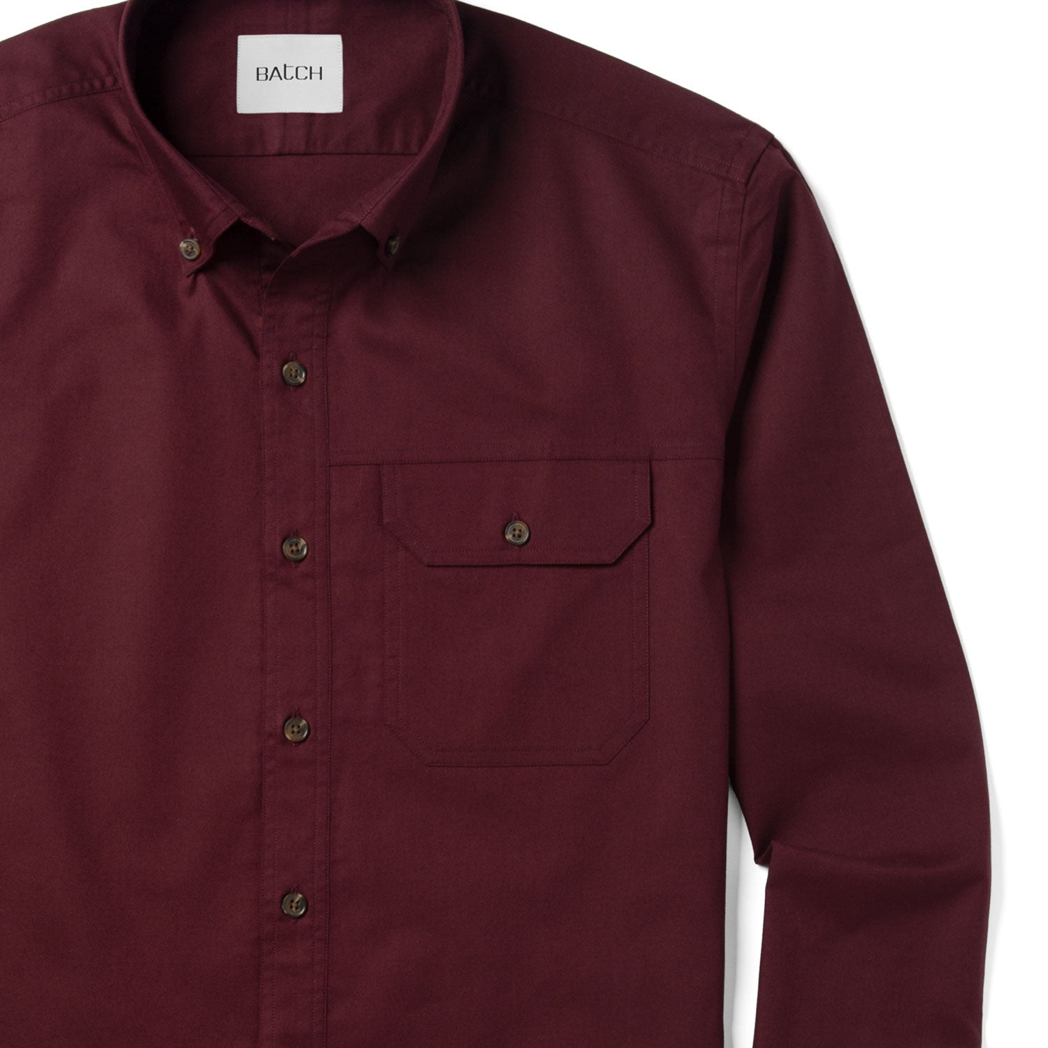 Builder Casual Shirt – Burgundy Cotton Oxford