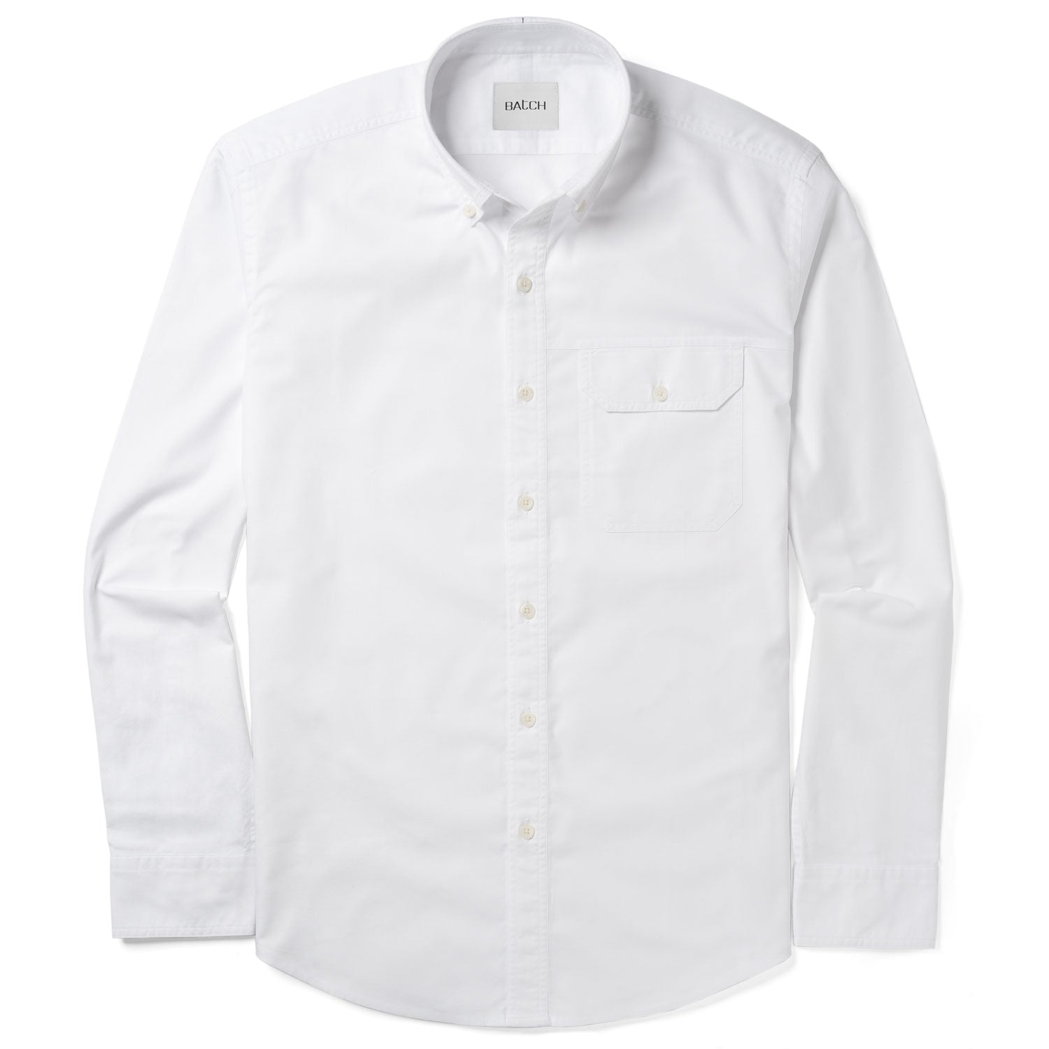 Builder Casual Shirt – Pure White Cotton Oxford