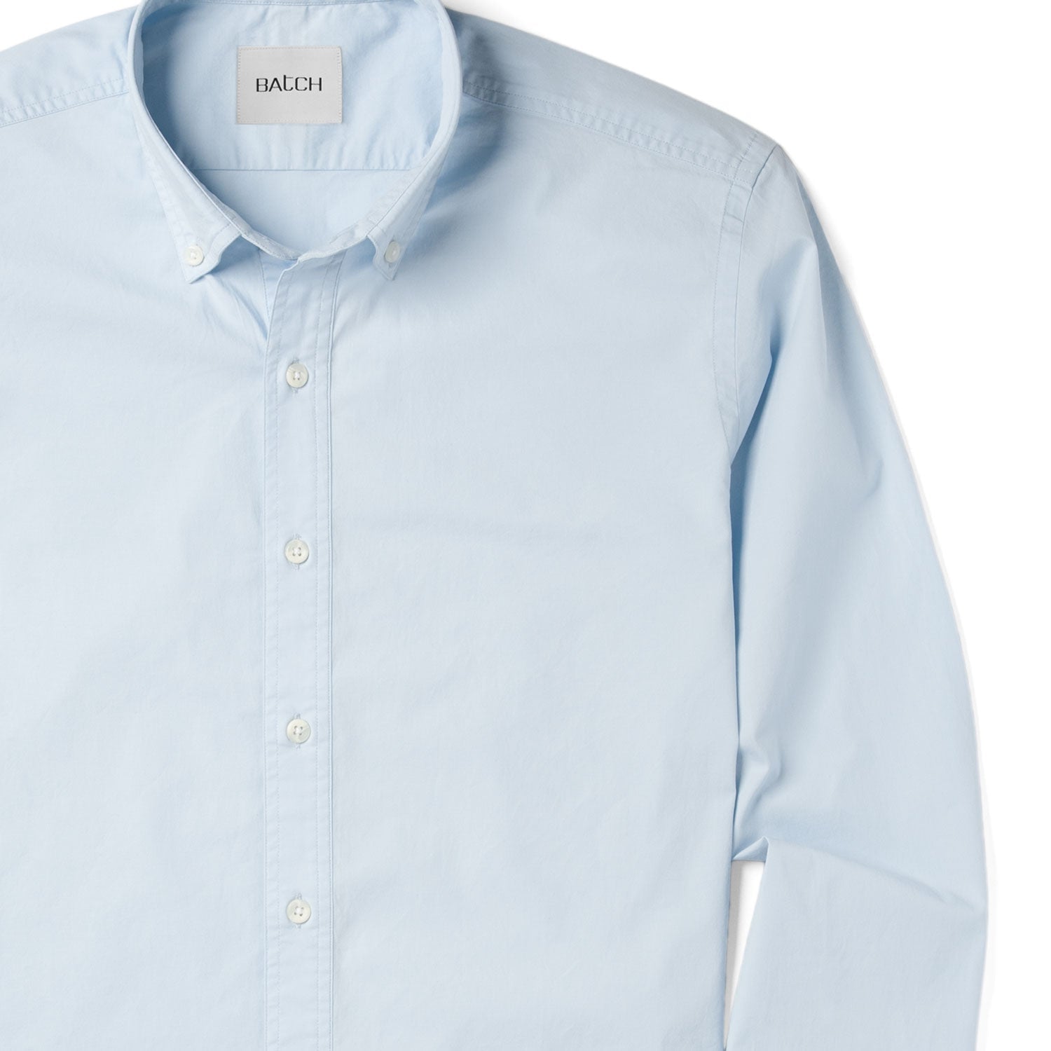 Essential Button Down Collar Casual Shirt - Cloud Blue Stretch Cotton Poplin