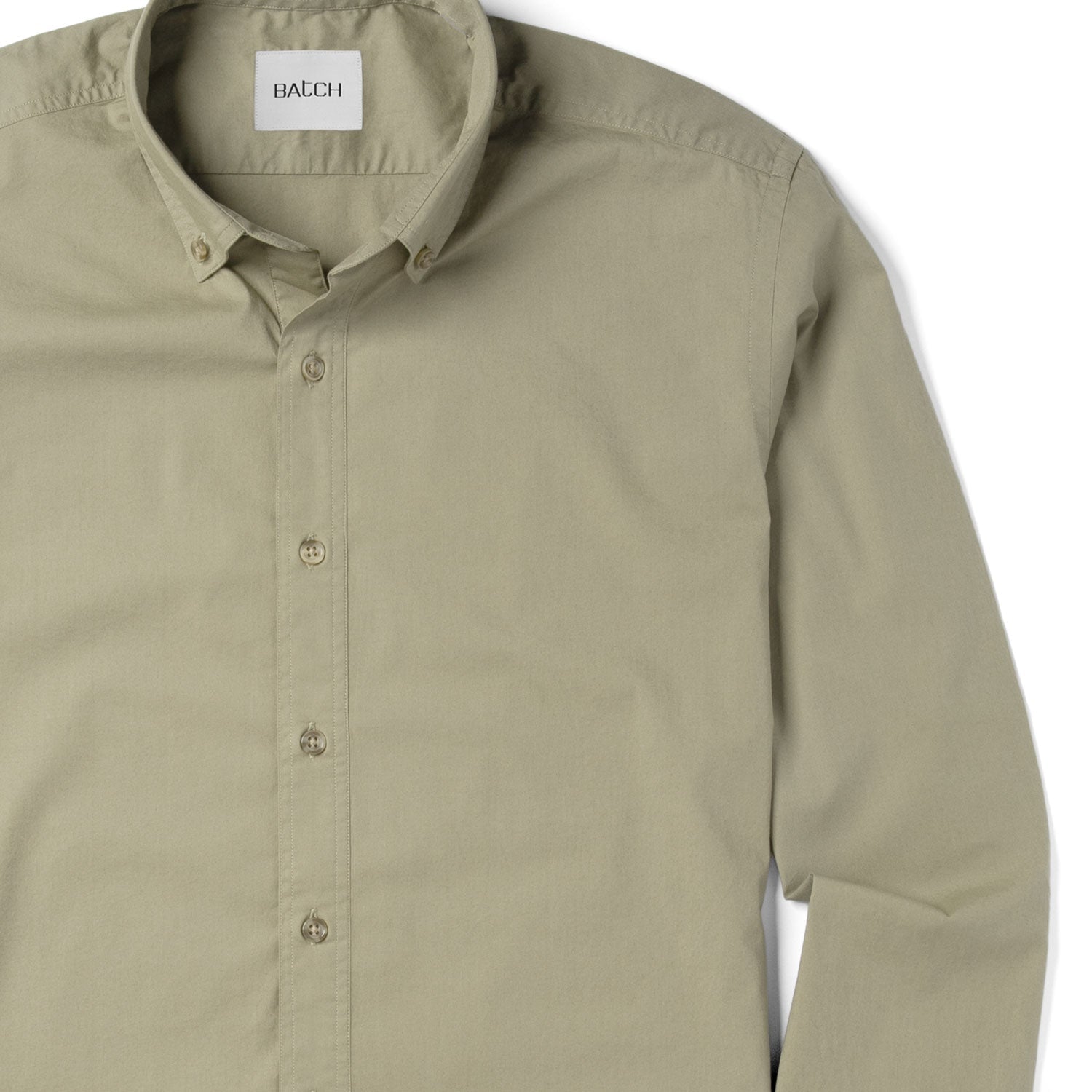 Essential Button Down Collar Casual Shirt - Light Fatigue Stretch Cotton Poplin