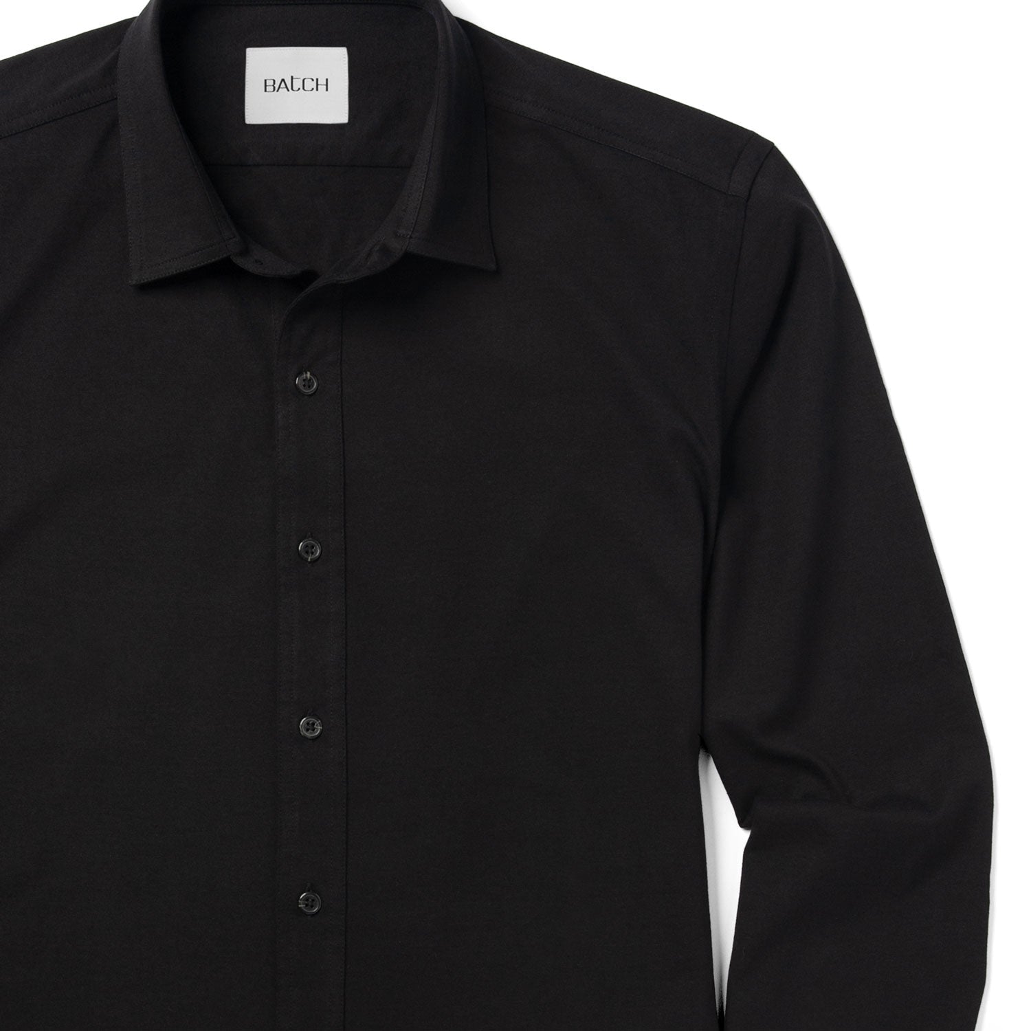 T-Shirt Shirt - Jet Black Cotton Jersey