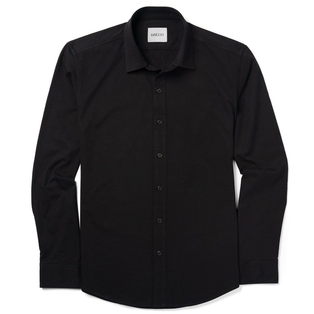T-Shirt Shirt - Jet Black Cotton Jersey