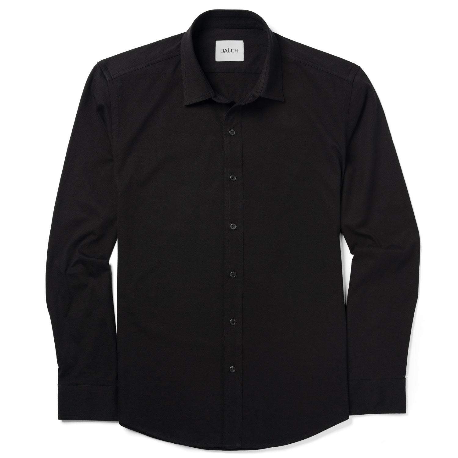 T-Shirt Shirt - Jet Black Cotton Jersey