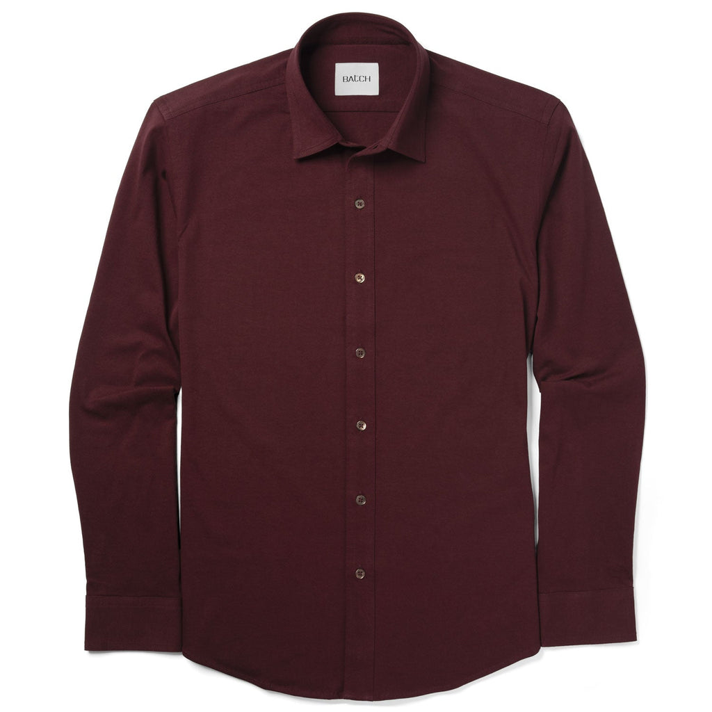 T-Shirt Shirt - Burgundy Cotton Jersey