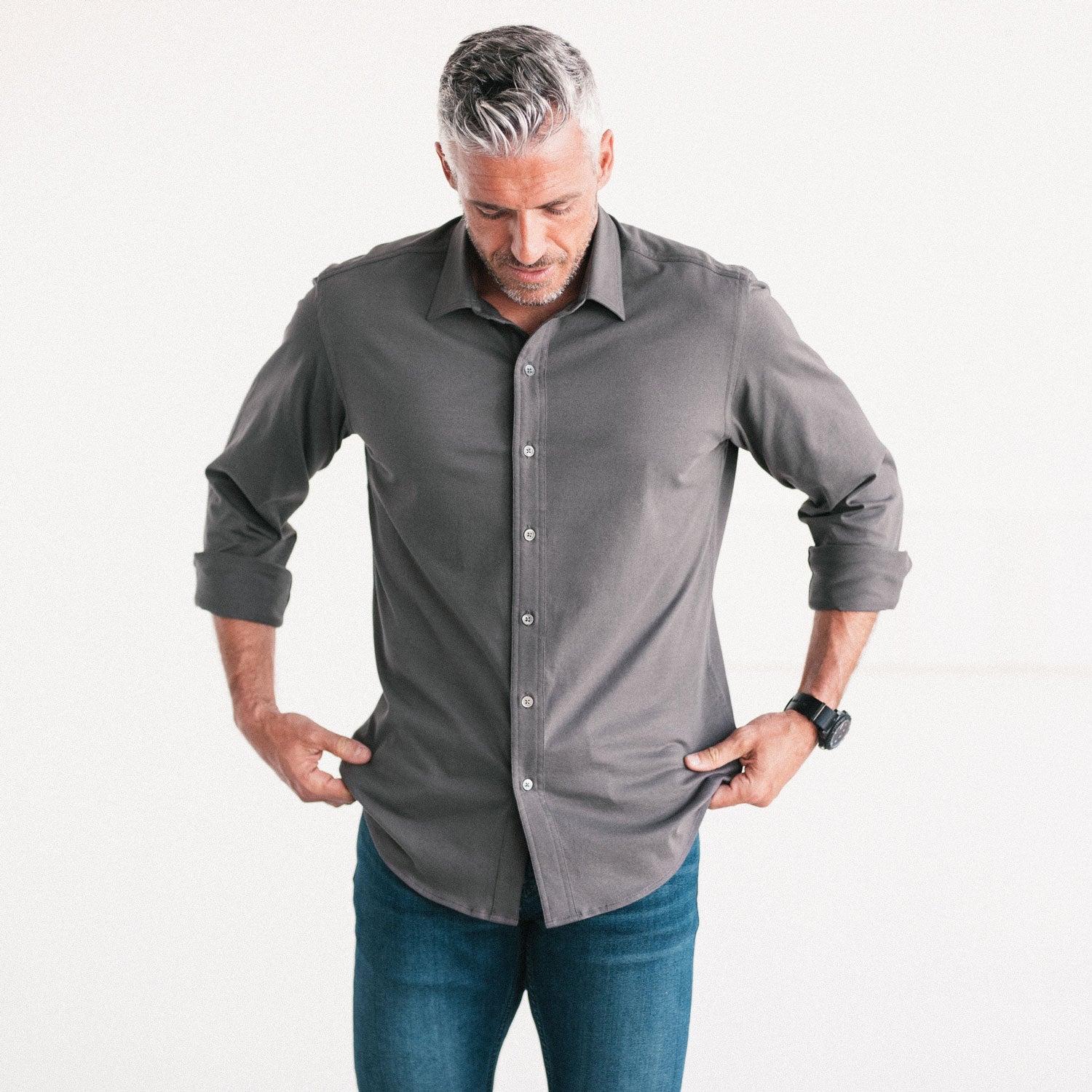 T-Shirt Shirt - Slate Gray Cotton Jersey