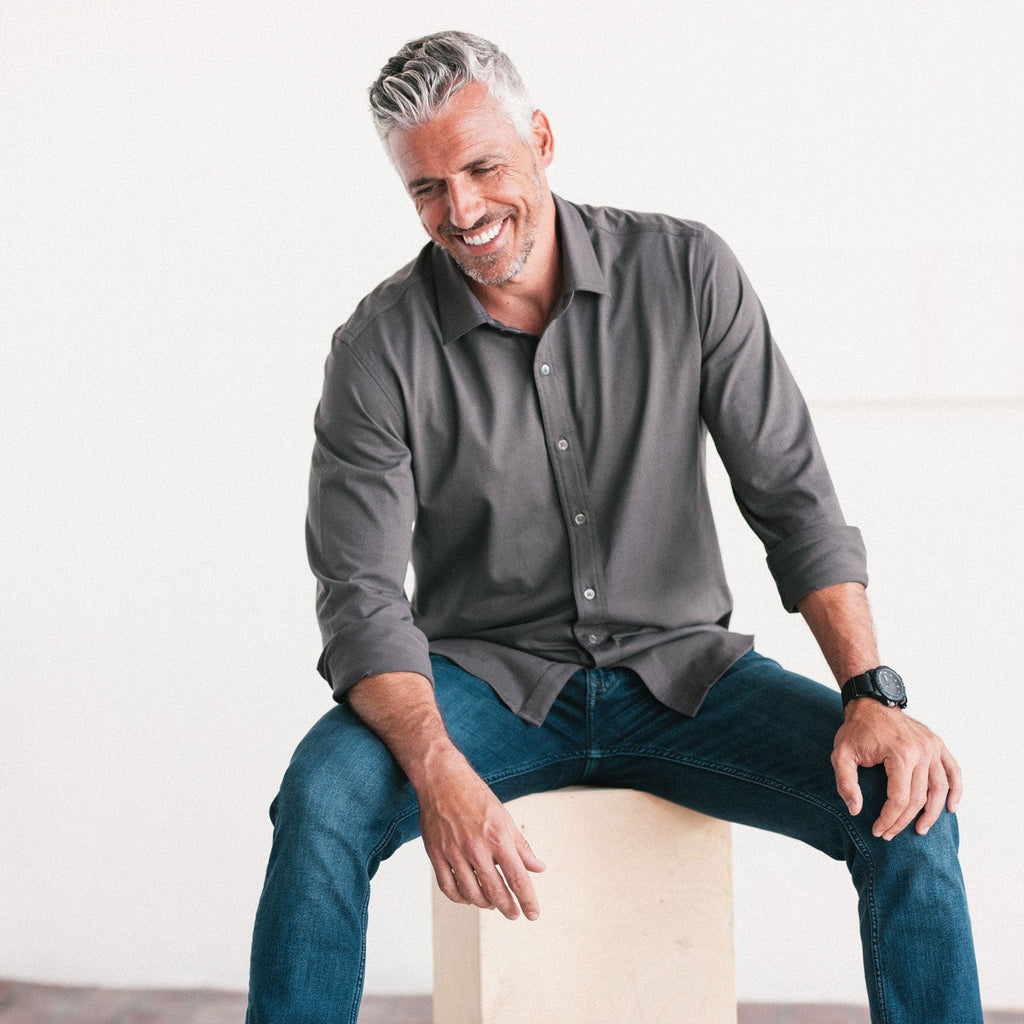 T-Shirt Shirt - Slate Gray Cotton Jersey