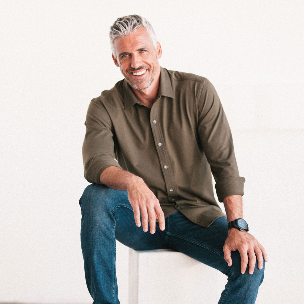 T-Shirt Shirt - Olive Green Cotton Jersey