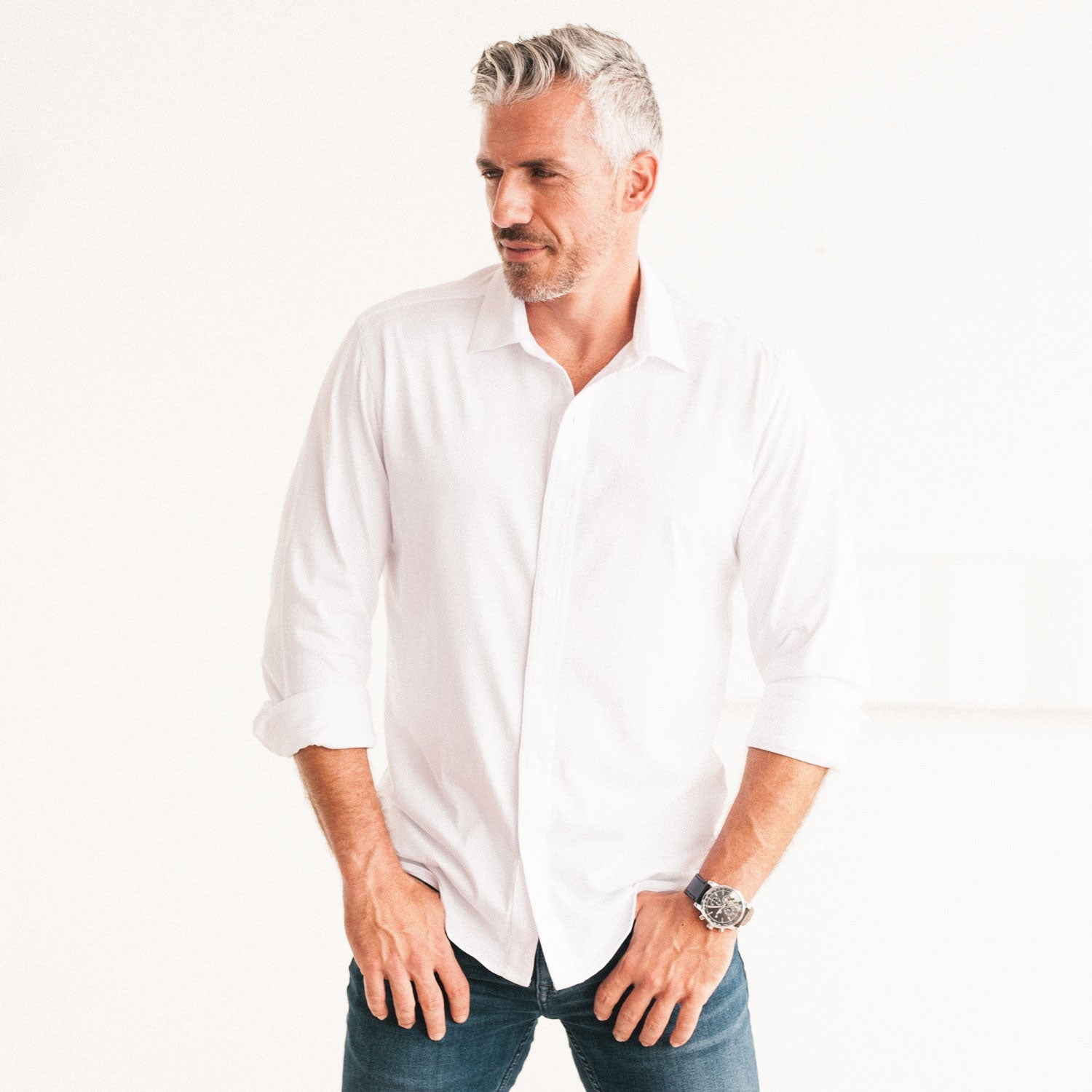 T-Shirt Shirt - Pure White Cotton Jersey