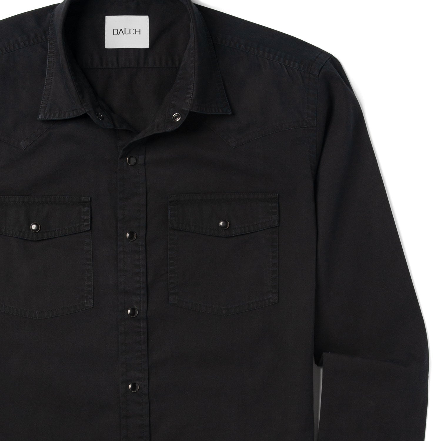 Maker Snap Shirt – Black Cotton Twill