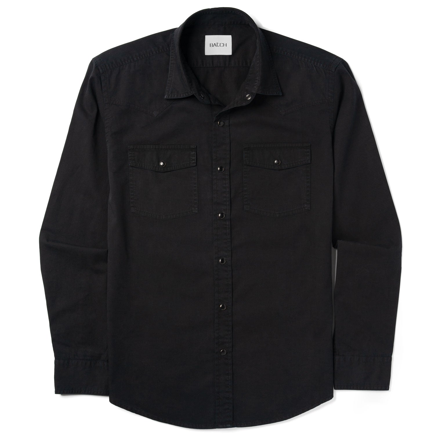 Maker Snap Shirt – Black Cotton Twill