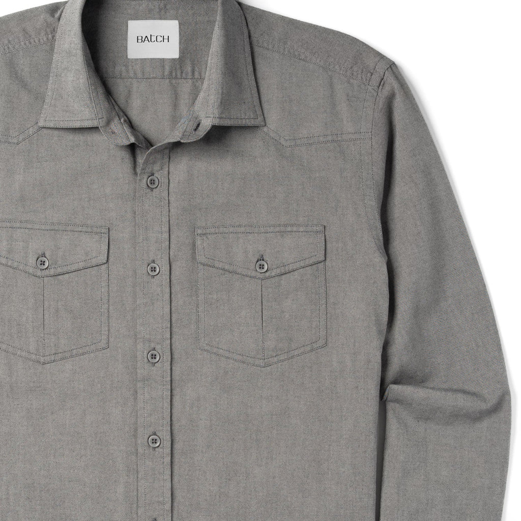 Maker Shirt – Flint Gray Cotton Oxford