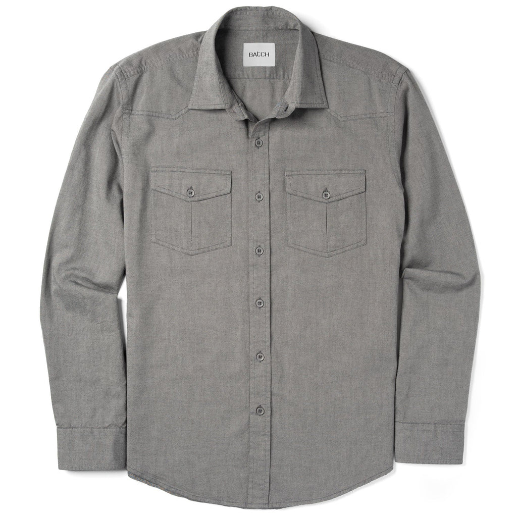 Maker Shirt – Flint Gray Cotton Oxford