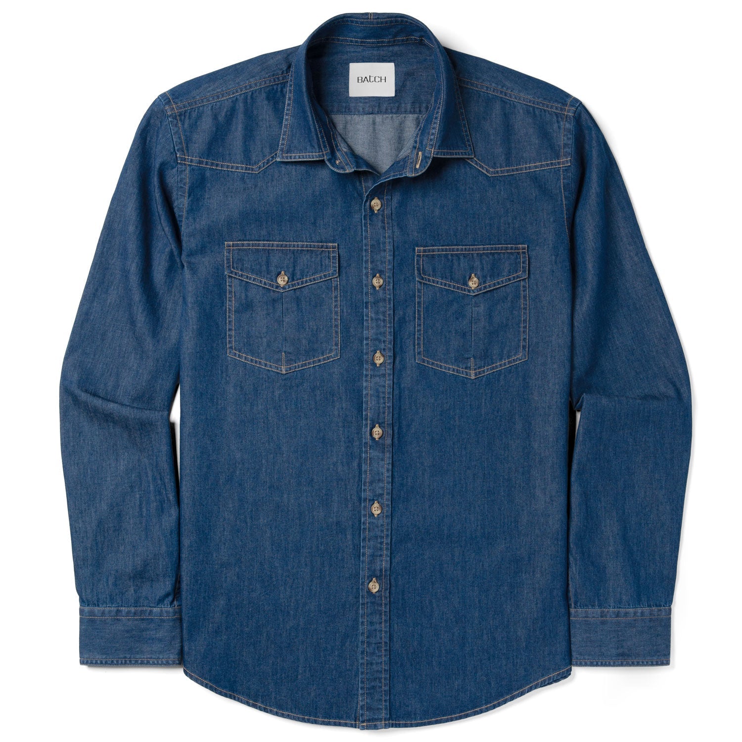 Maker Shirt – Medium Blue Cotton Denim