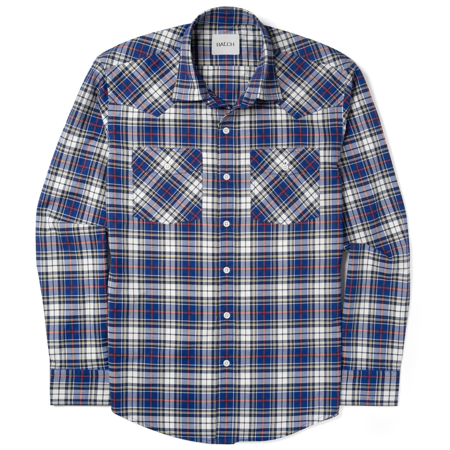Maker Shirt – Cobalt Blue Cotton Poplin Plaid