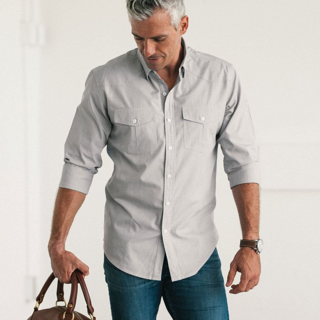 Maker Shirt – Aluminum Gray End-on-End