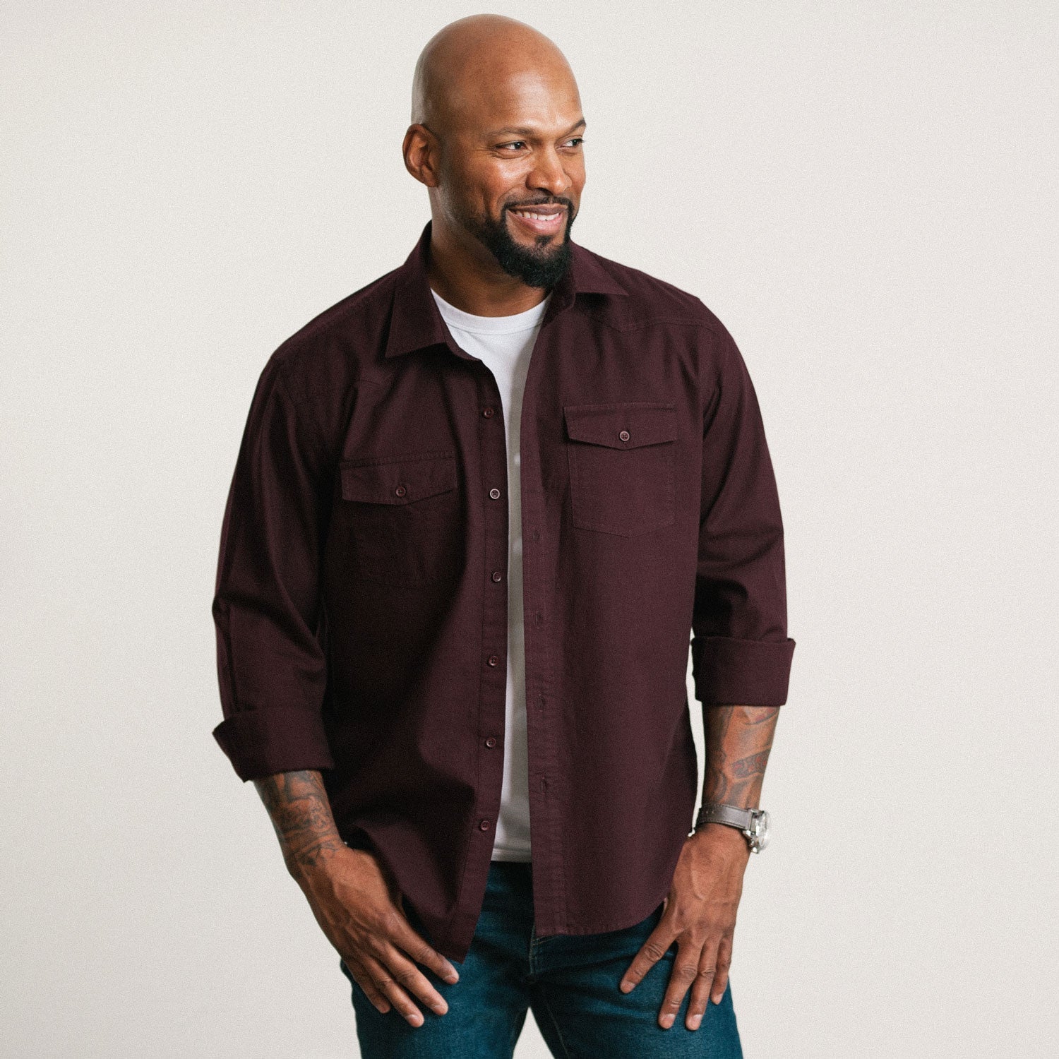 Maker Shirt – Dark Burgundy Cotton Oxford