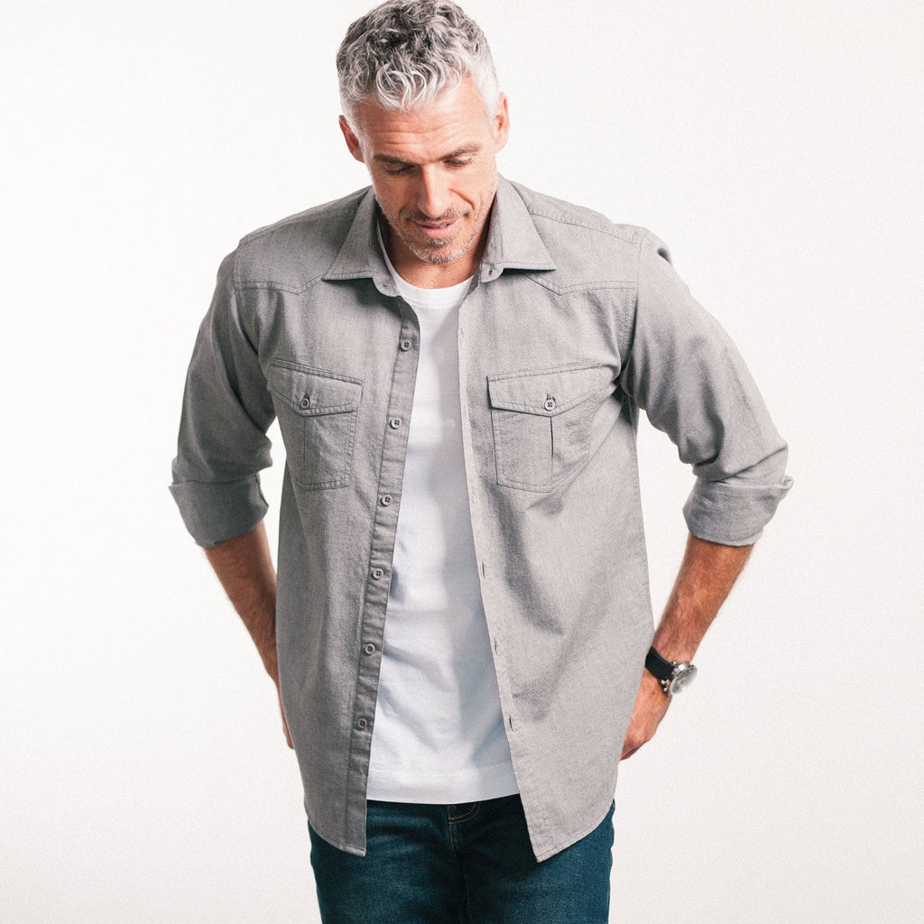 Maker Shirt – Flint Gray Cotton Oxford