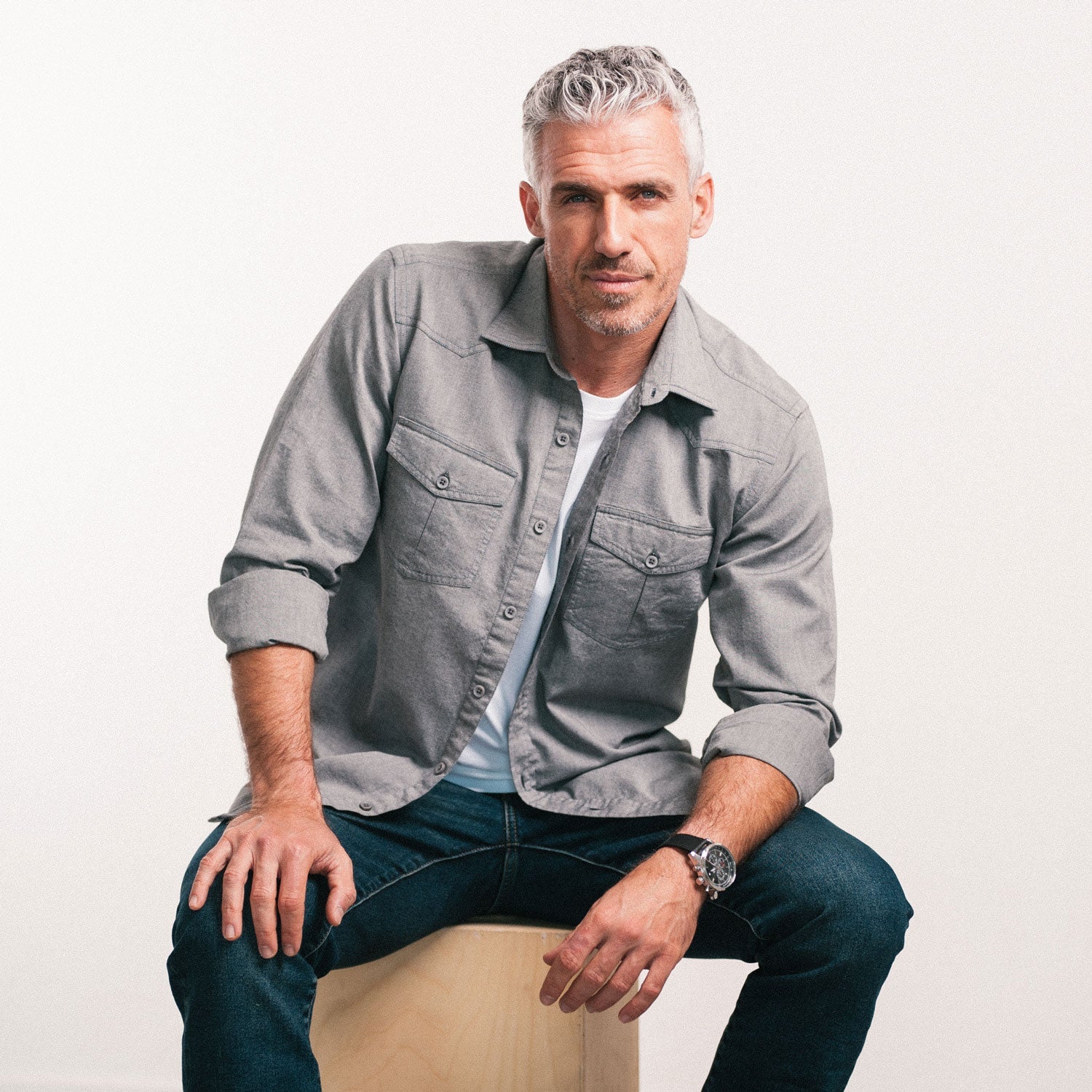 Maker Shirt – Flint Gray Cotton Oxford