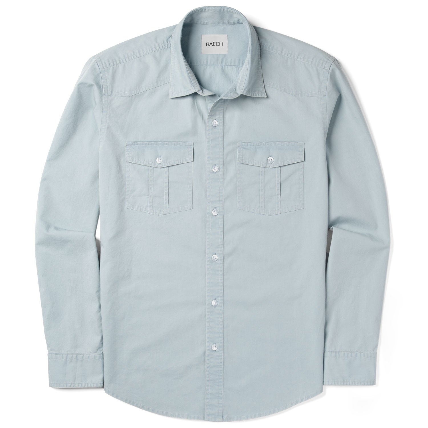 Shepherd Western Shirt – Light Blue Cotton Twill