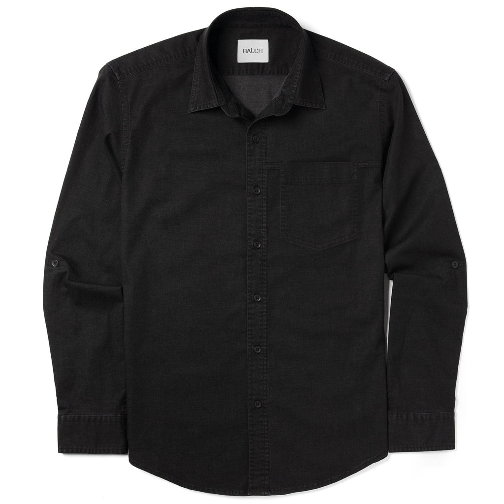 Freelancer Casual Shirt – Black Cotton Stretch Twill
