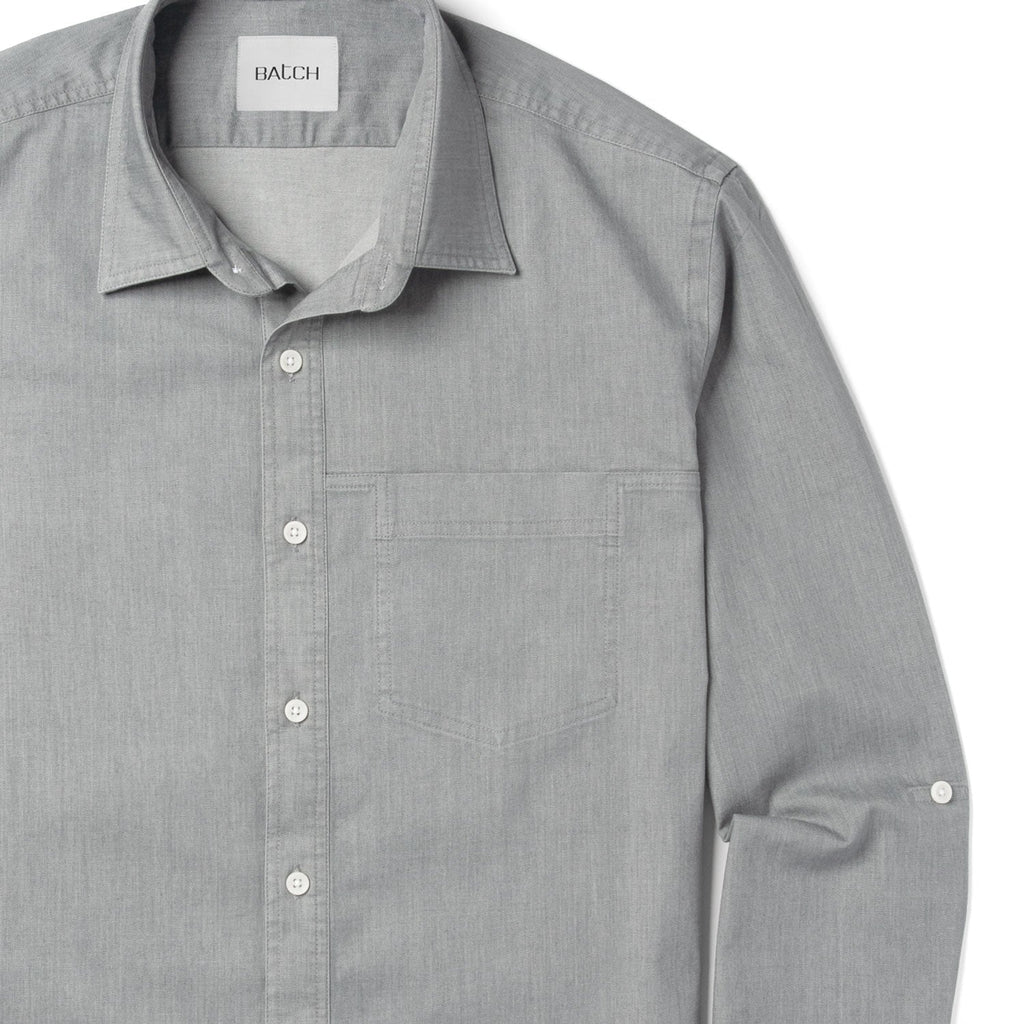 Freelancer Casual Shirt – Aluminum Gray Cotton Stretch Twill