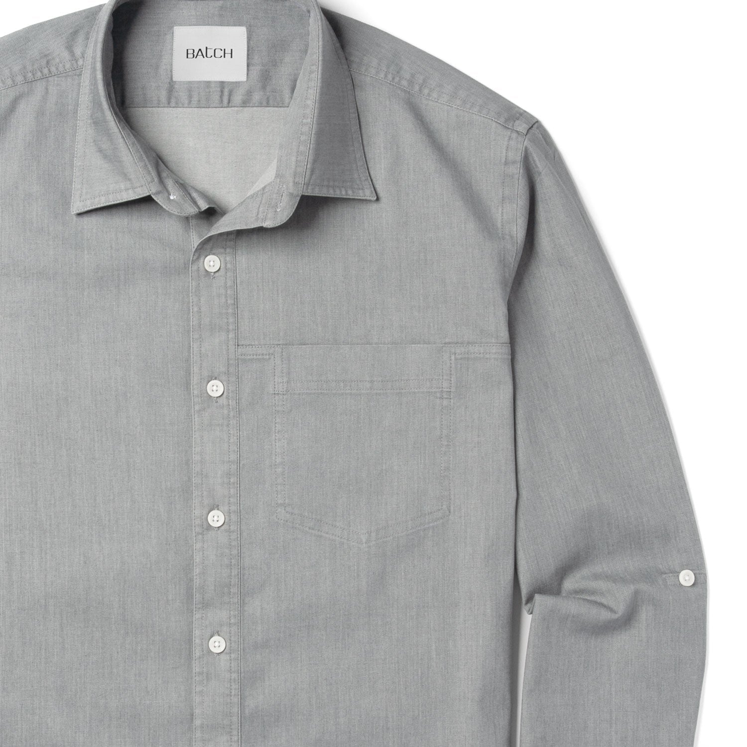 Freelancer Casual Shirt – Aluminum Gray Cotton Stretch Twill