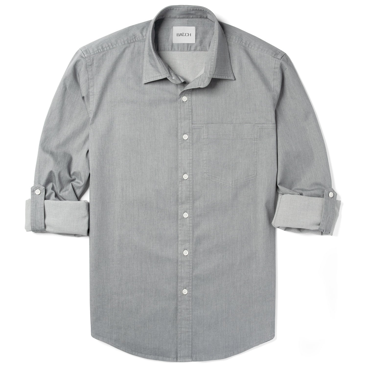 Freelancer Casual Shirt – Aluminum Gray Cotton Stretch Twill
