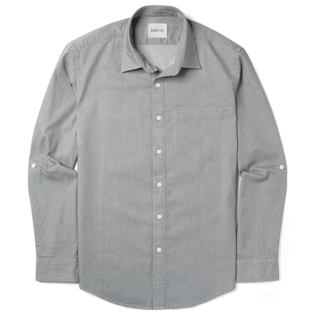 Freelancer Casual Shirt – Aluminum Gray Cotton Stretch Twill