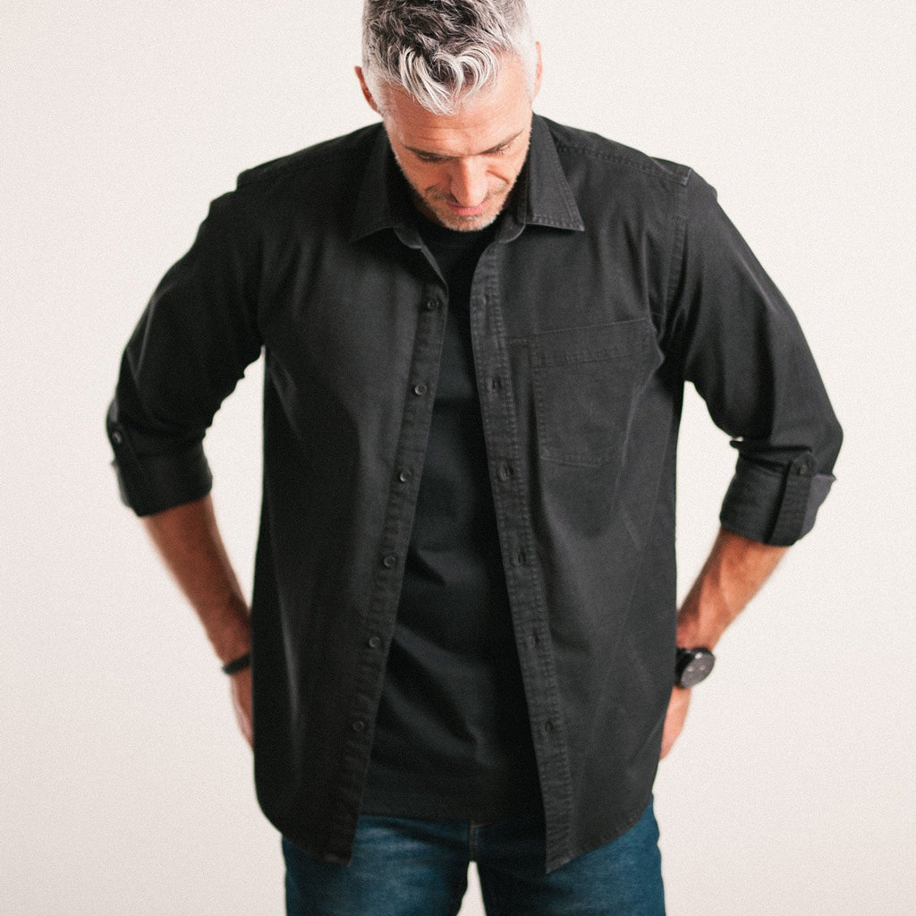 Freelancer Casual Shirt – Black Cotton Stretch Twill