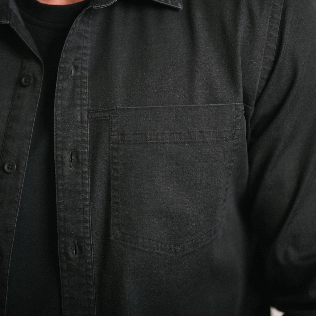 Freelancer Casual Shirt – Black Cotton Stretch Twill