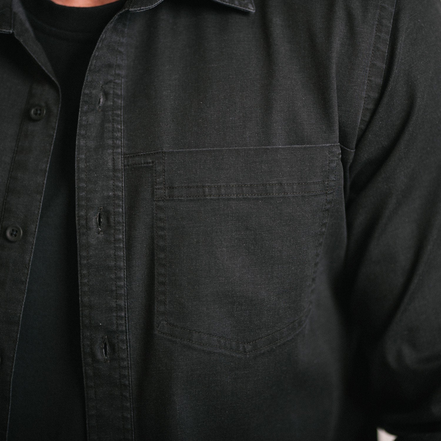 Freelancer Casual Shirt – Black Cotton Stretch Twill
