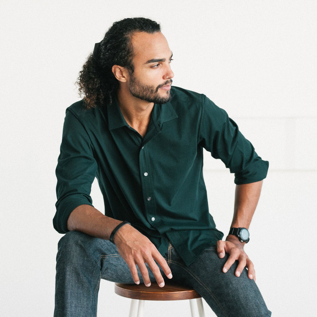 T-Shirt Shirt - Dark Forest Green Cotton Jersey