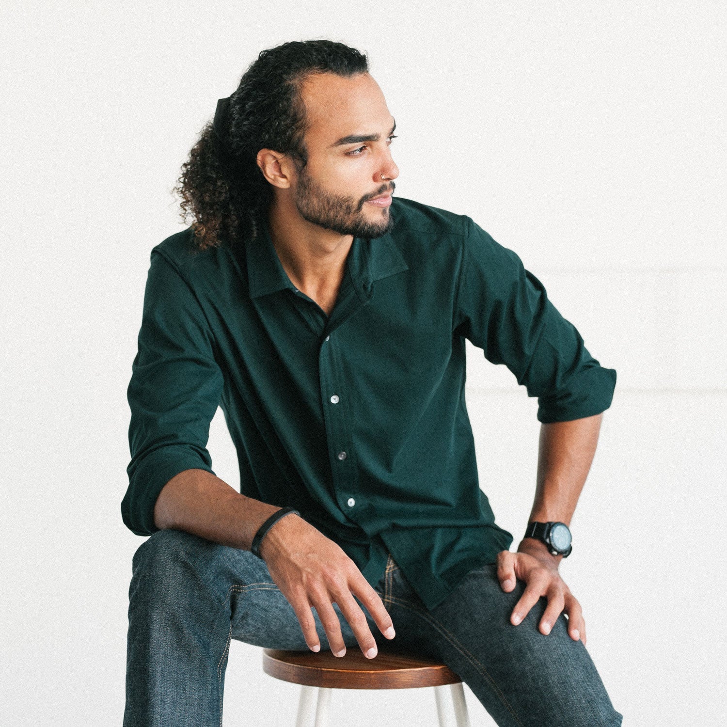 T-Shirt Shirt - Dark Forest Green Cotton Jersey