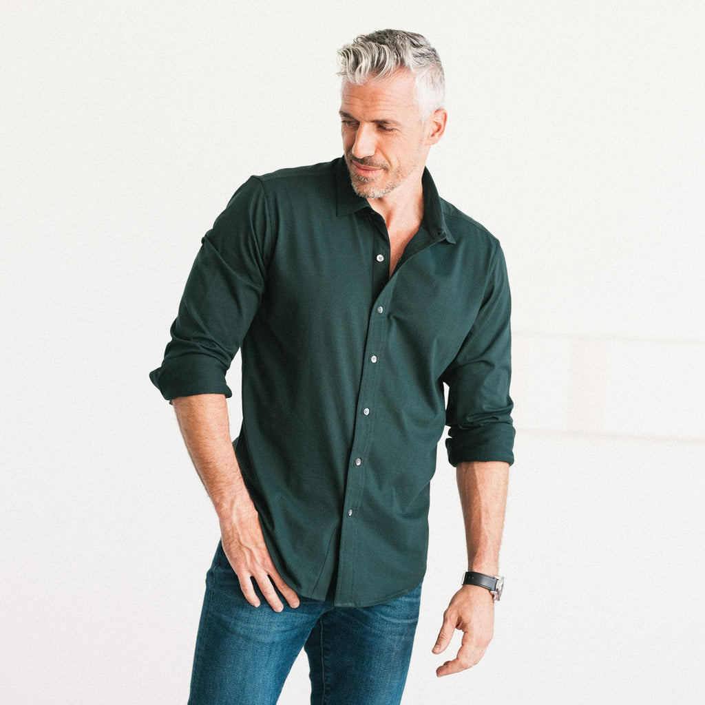 T-Shirt Shirt - Dark Forest Green Cotton Jersey