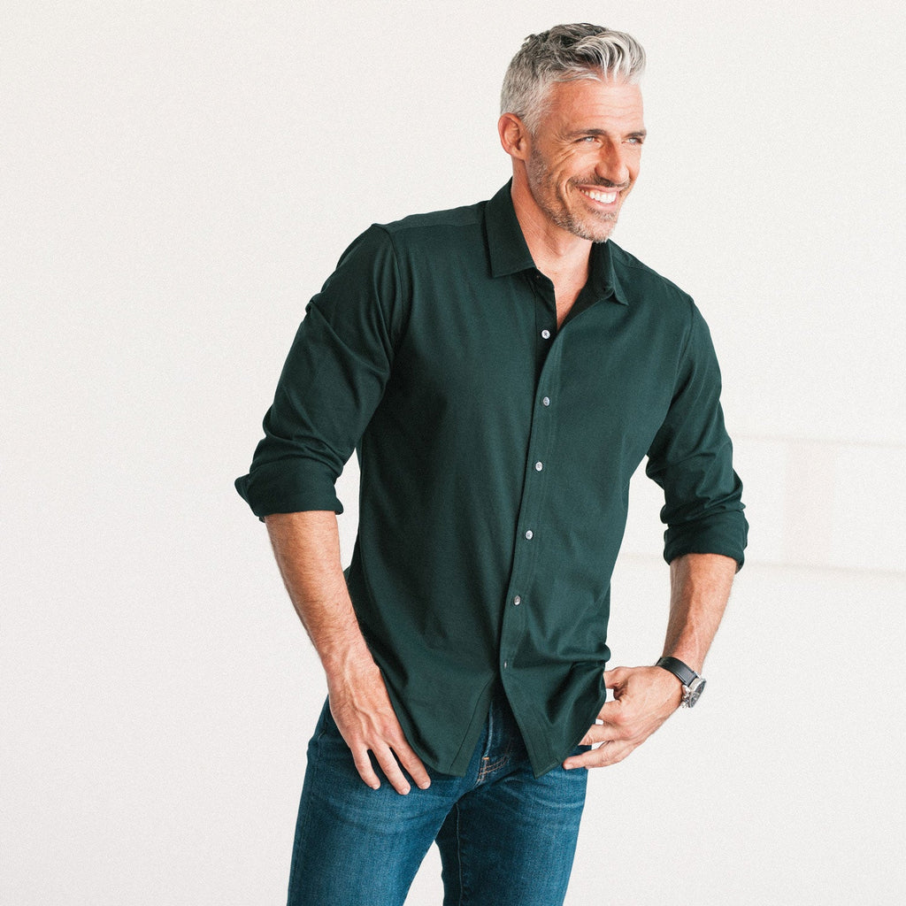 T-Shirt Shirt - Dark Forest Green Cotton Jersey