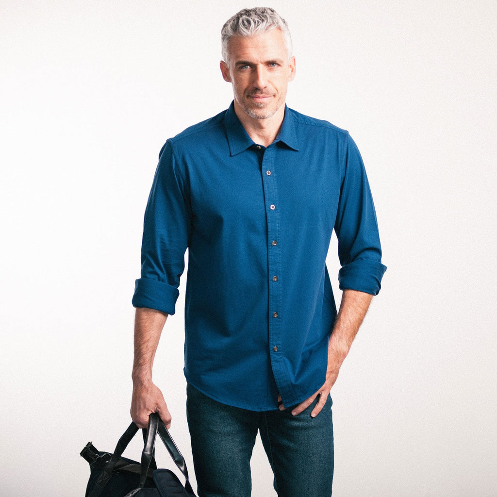 T-Shirt Shirt - Cobalt Blue Cotton Jersey