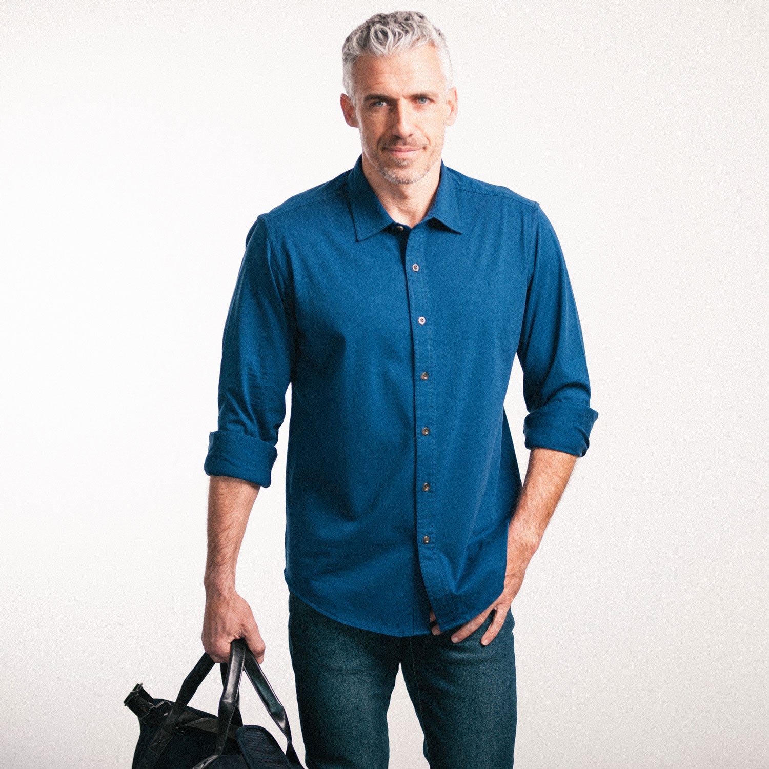 T-Shirt Shirt - Cobalt Blue Cotton Jersey