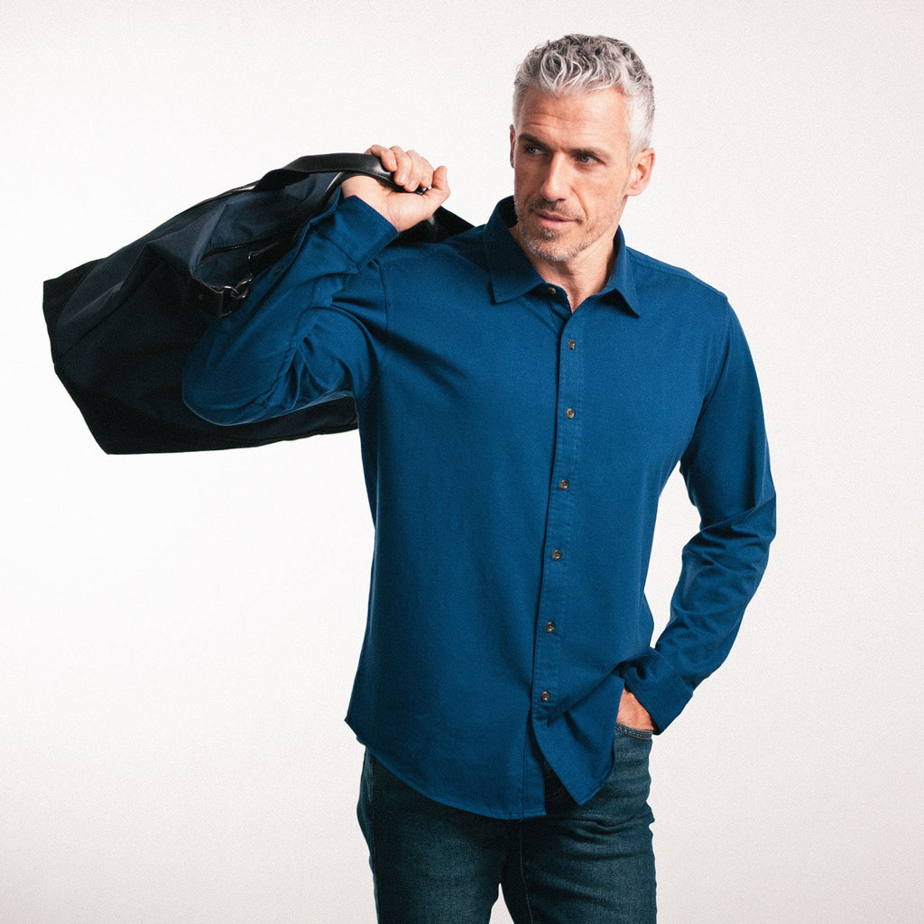 T-Shirt Shirt - Cobalt Blue Cotton Jersey